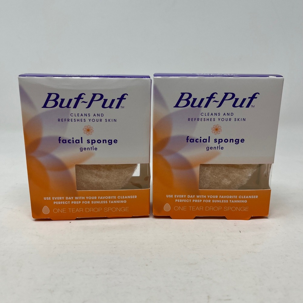 Buf-Puf Gentle Facial Sponge Lot of 2 3M Exfoliating Cleansing Sponges New